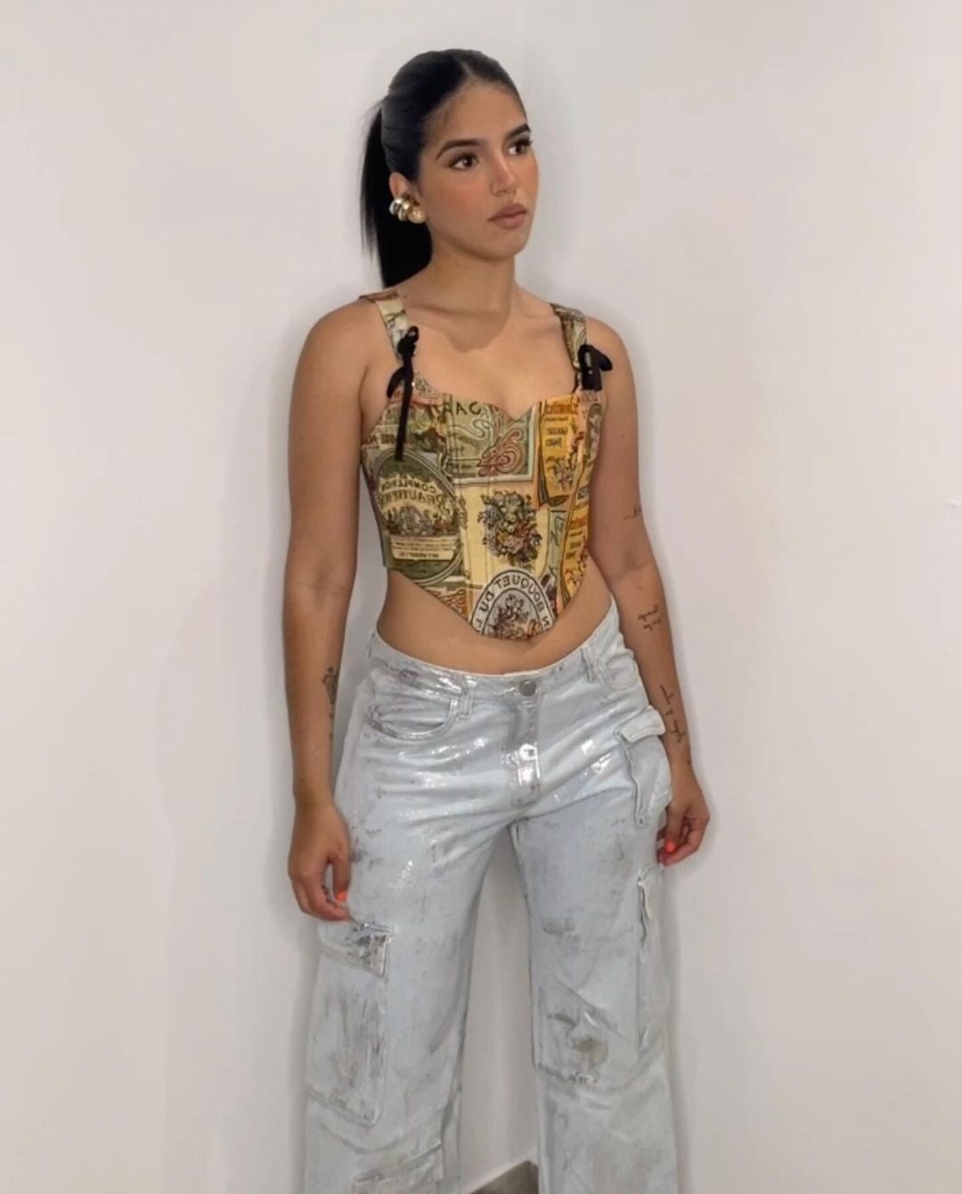 Denim Cargo Pants